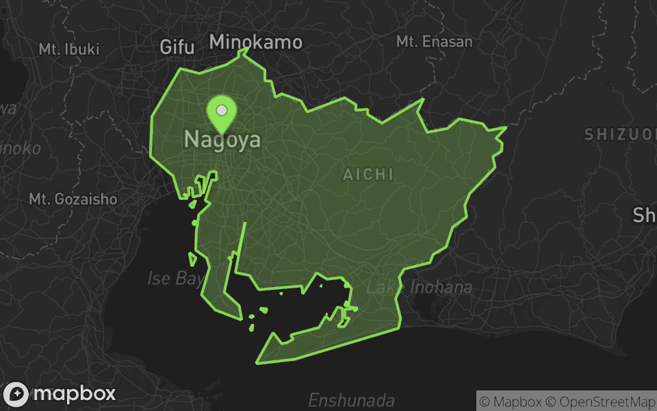 Map highlighting Aichi, Japan