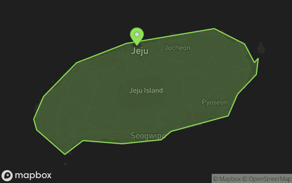 Map highlighting Jeju Island, South Korea