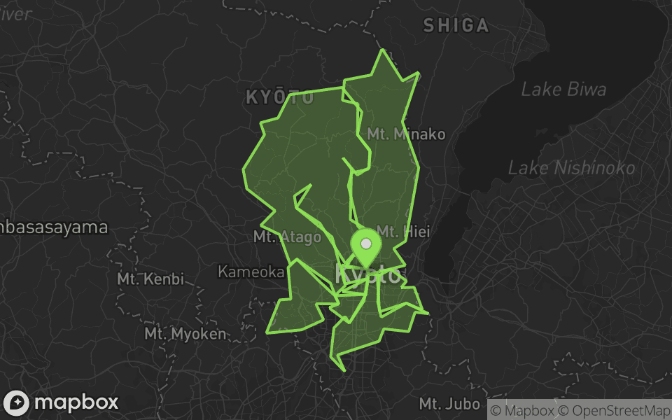 Map highlighting Kyoto, Japan