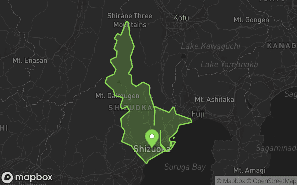 Map highlighting Shizuoka, Japan