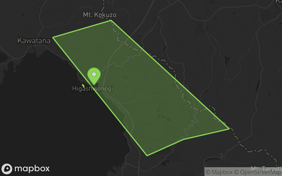 Map highlighting Sonogi (Higashisonogi), Japan